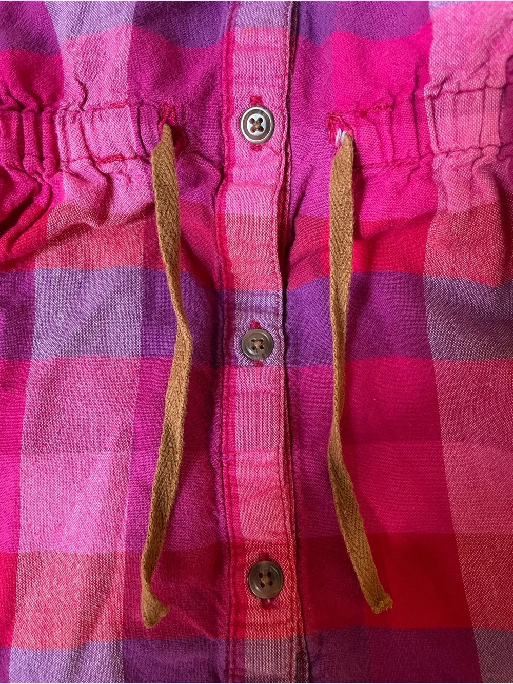 Old Navy Pink & Magenta Plaid Button-Front Dress EUC 2T Girls Y2K 2010’s Era